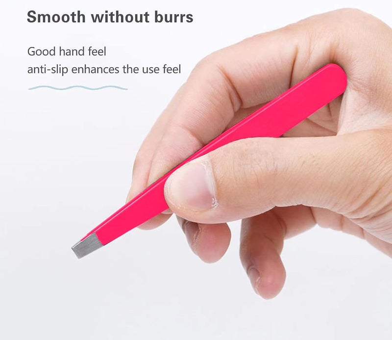 Derlaier Tweezers Set, High Precision Stainless Steel Eyebrow Tweezers for Facial Hair, Inward Growing Hair and Splinter Remover Kit, Suitable for Women and Men, 4-Piece Set. (pink) - Image 2